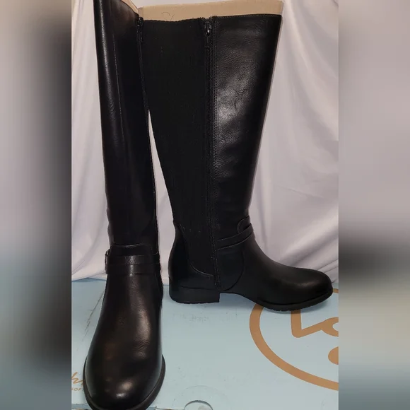 Life Stride X-Anita Tall Shaft Riding Boots Size 8M Black Athena manmade New - Picture 5 of 13